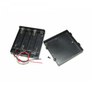 4xAA Battery Holder (square with cover)